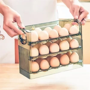 Bandeja de Armazenamento de Ovos Porta Lateral Resistente à Choque para Geladeira/Cozinha