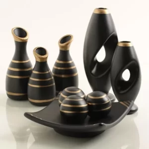 Jogo de Cerâmica Completo Para Decoração Casa Sala Rack Centro de Mesa 9 Peças