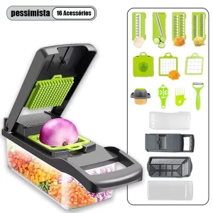 Professional Multipurpose Kitchen Slicer Stainless Steel 16 in 1 Slicer Cutter Grater Vegetables Fruits Foods
