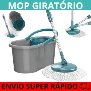 Mop Esfregão Giratório com Reservatório de 8 litros Balde Esfregão de Limpeza 360