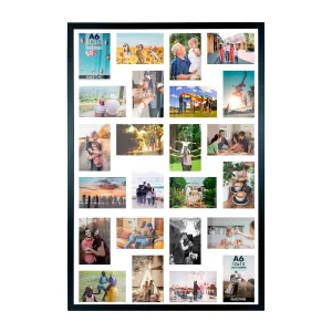 Quadro Multifotos 24 Fotos 10x15 Mural Painel Retrato Moldura 60x90cm Parede Sala Grande Decoração Criativo Pop Acetato