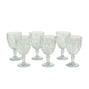 Jogo de Taças Copos Cristal Ecológico Diamond 340ml Com 6 Peças