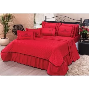 Colcha cobre leito Mosaico casal queen matelado bordado