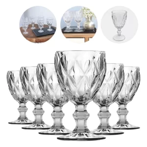 Conjunto de Taças de Vidro Diamond 320 ml Transparente