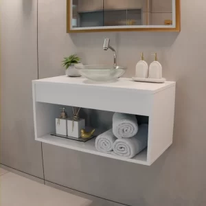 Gabinete De banheiro Com Cuba 60cm Branco