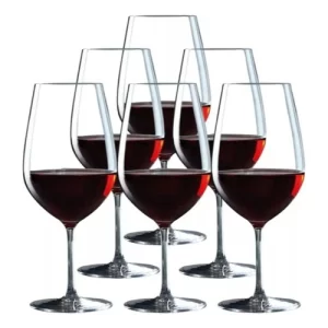 Jogo 6 Taças De Cristal Para Vinhos, água E Drinks 430ml Classico elegante