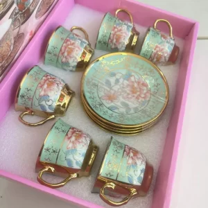 Jogo de xícara Porcelana Kit Xícara 12 peças (6 xícaras+ 6 pires)para Café premium