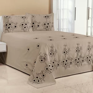 Kit Cobre Leito Florência Casal King 3 Peças MICROPERCAL Bordado