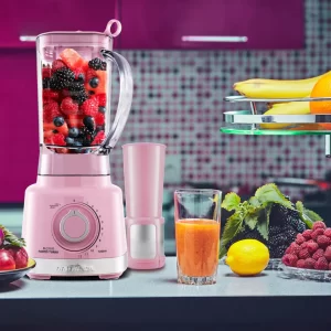 Liquidificador Rosa Britânia 1400w Lâmina Pro maxx 6 Inox Turbo 3 Litros