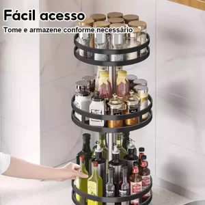 Organizador 1ou 2 ou 3 AndaresDe Condimentos Rack Rotativo Porta Temperos Cozinha Rack De tempero