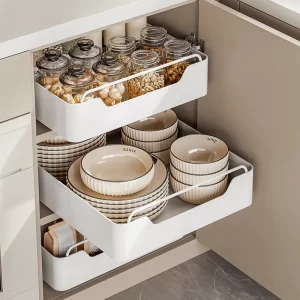 Organizador Armário Gaveteiro Cozinha Multiuso Deslizante Corrediças Pronto Para Instalação Tamanhos