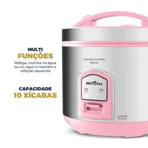 Panela de Arroz Elétrica Rosa Britânia 10 Xícaras BPAE10 - COD 0005