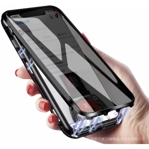 Anti-Espião Espionagem iPhone 16 15 14 13 12 Pro Max Capa De Corpo Inteiro , Vidro Temperado Dupla Face Transparente [En
