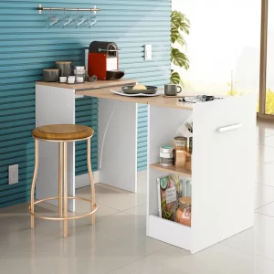 Aparador Buffet Cantinho do Café Mesa com Tampo Dobrável de Jantar Multiuso para Cozinha