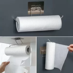 Porta Papel Toalha e Suporte de Filme de Alumínio para Parede de Cozinha