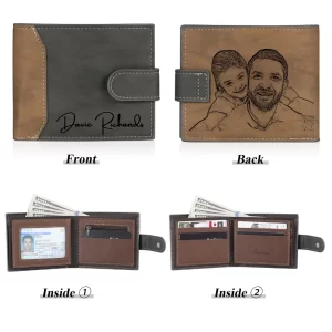 Presentes para Dia dos Pais Carteira Personalizada De Couro Para Homens Com Nome Luxo Aniversário Presente Marido