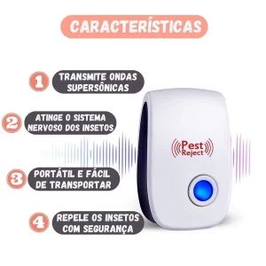 Repelente Eletrônico Ultrassônico Mosca Pernilongos Baratas Morcegos repele e Espanta Ratos bivolt