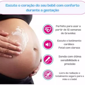 Sonar Fetal Ultrassom Monitoramento Batimentos Bebe Digital
