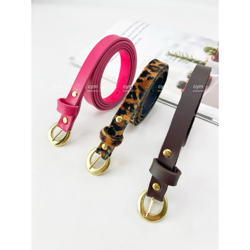 kit 3 cinto feminino fivela dourado - Imagem 4