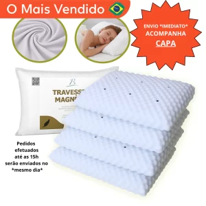 KIT Travesseiro Magnético Anti Ronco Alivia Dor Ortopédico Massageador Anatomico ENVIO IMEDIATO