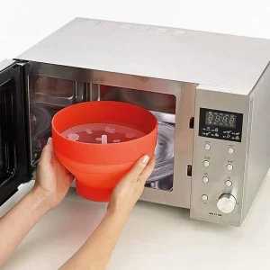 Pipoqueira Grande Para Micro-ondas Sem Óleo Balde Pipoca Silicone Redonda Com Tampa Livre BPA