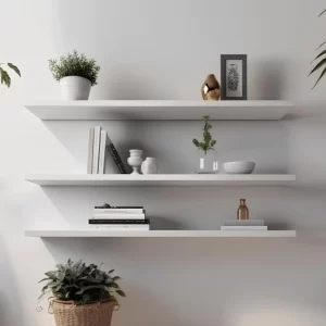 Prateleira MDF 90x30 Cm Branca Pino Invisivel Decoracao Organização Casa Sala Quarto Cozinha