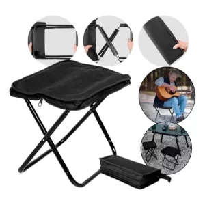 Banqueta Banquinho Dobrável Alumínio Camping C/ Bolsa Ziper