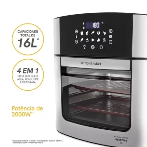 Air Fryer Kitchen Art 16L 4 em 1 com Espeto Rotisserie KAF16A