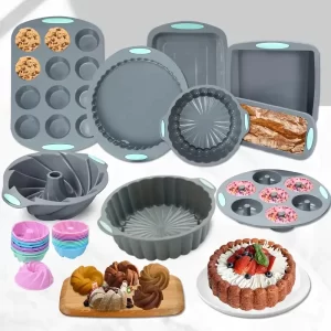Kit 41 pcs Conjunto de Formas de Silicone para Bolo, Pão e Petiscos, Bandeja de Assar