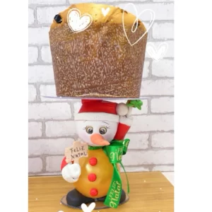 Papai Noel porta panetone de biscuit para você presentear nesse Natal ou deixar a sua ceia mais bonita