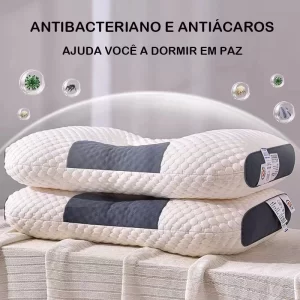 Travesseiro Ergonômico Respirável Apoio para Pescoço e Ombro 45CM 75CM 8CM lavável, ajuda dormir