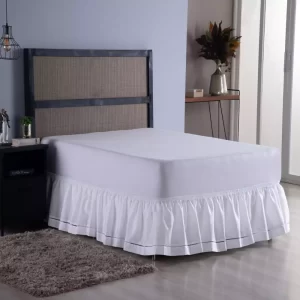 Saia Para Cama Box Casal/Queen Em Detalhe Ponto Palito